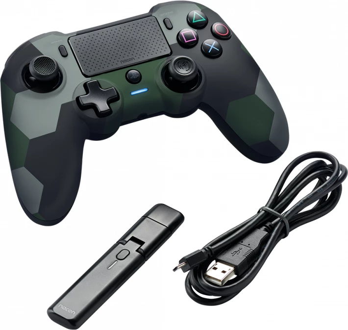 Kontrollor wireless Nacon Asymmetric PS4/PC, Bluetooth USB dongle, 1200 mAh, kamuflazh i gjelbër