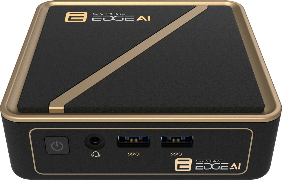 Mini PC barebone Sapphire EDGE AI 340, Ryzen AI 5 340, Radeon 840M, NVMe M.2, HDMI 2.1, VESA, zi/ari