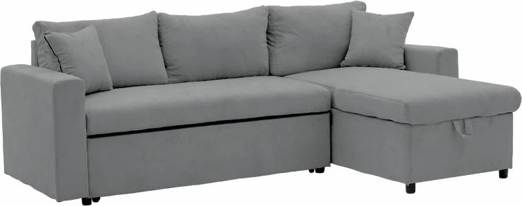 Divan qoshe shtrat i kthyeshëm Lilian, material, ngjyrë gri, 225x148x81cm