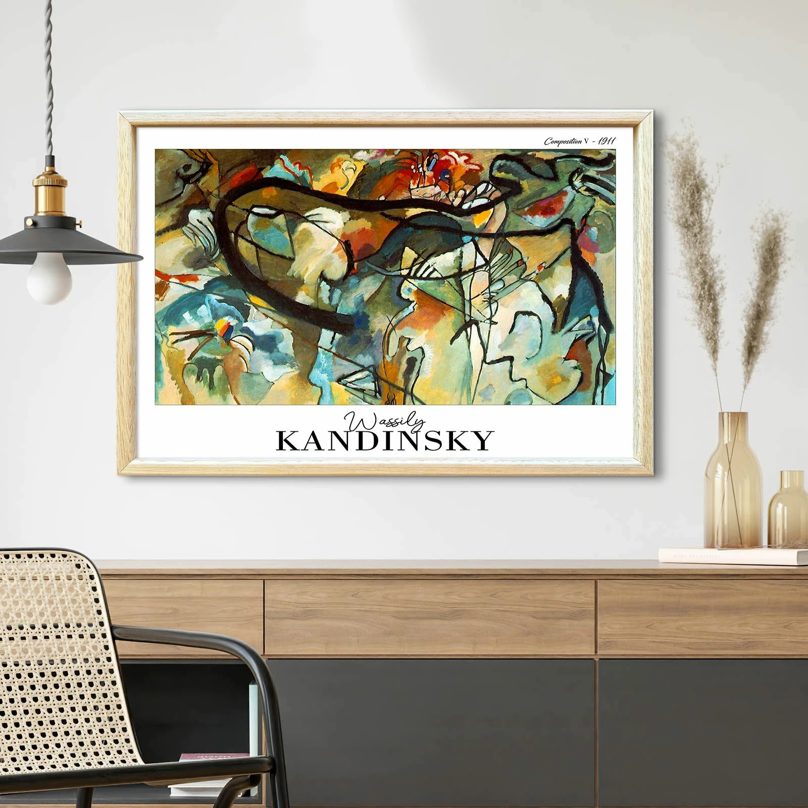 Pikturë dekorative me kornizë Wallity, 4262AHSKANDINSKY-005