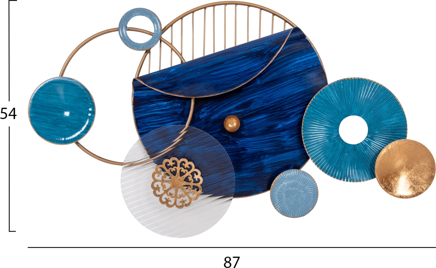 Dekor muri FH4207 metalik, ngjyra blu, 87x54 cm