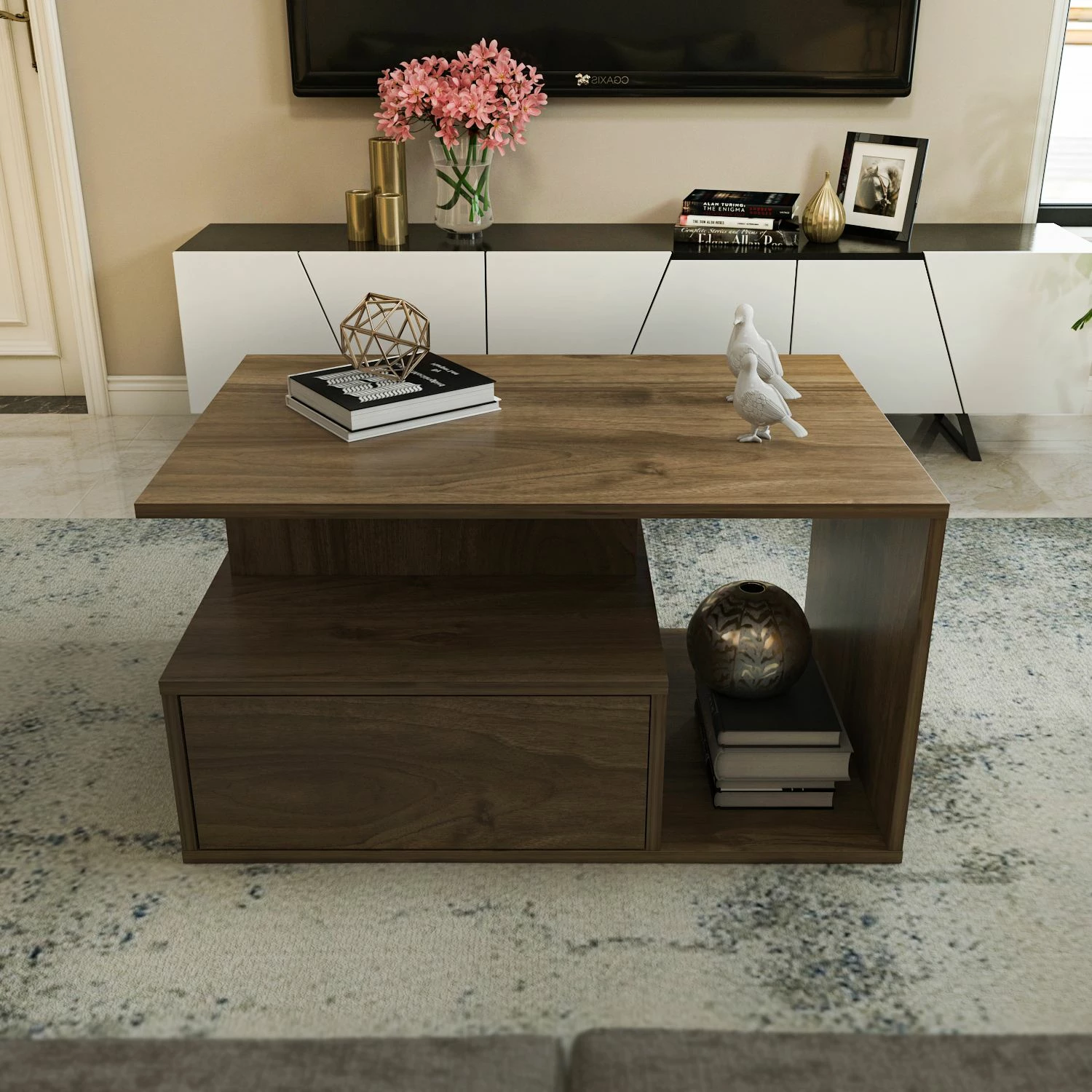 Tavolinë kafeje Skye Decor, ngjyrë arre, Mana