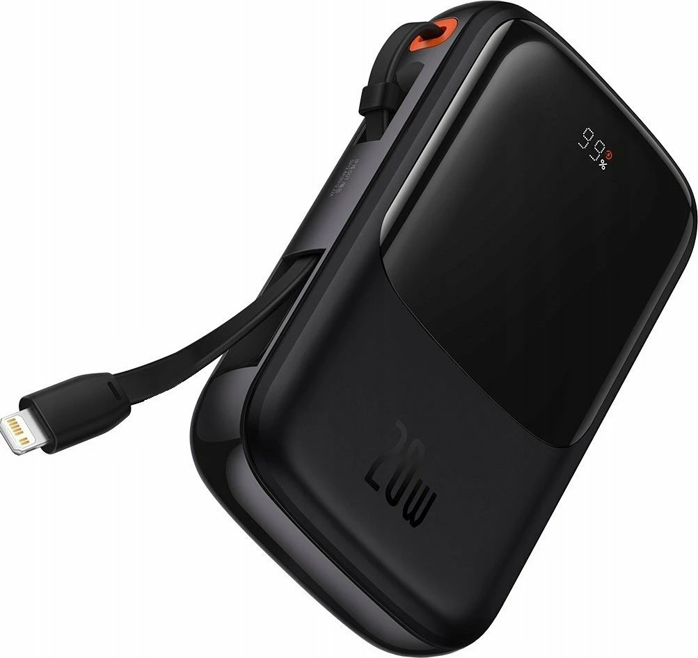 Powerbank Baseus Qpow Pro Overseas Edition 10000mAh 20W me kabllo Lightning, me ekran, e zezë