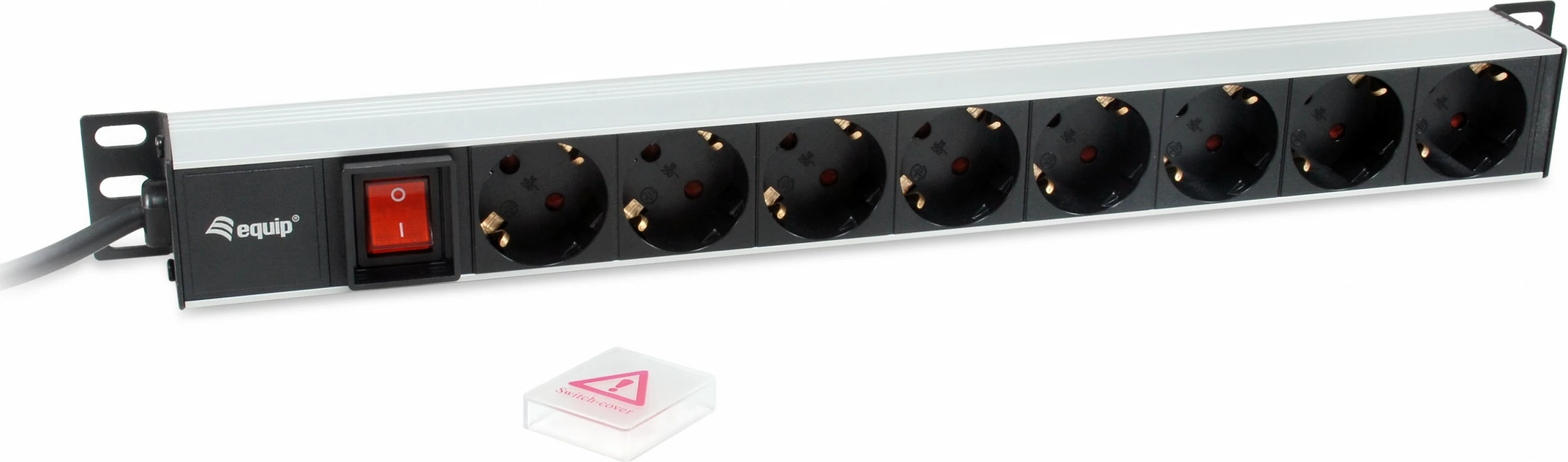 PDU Equip 8-sh, alumini, 3m, 1U, zi/argjendtë