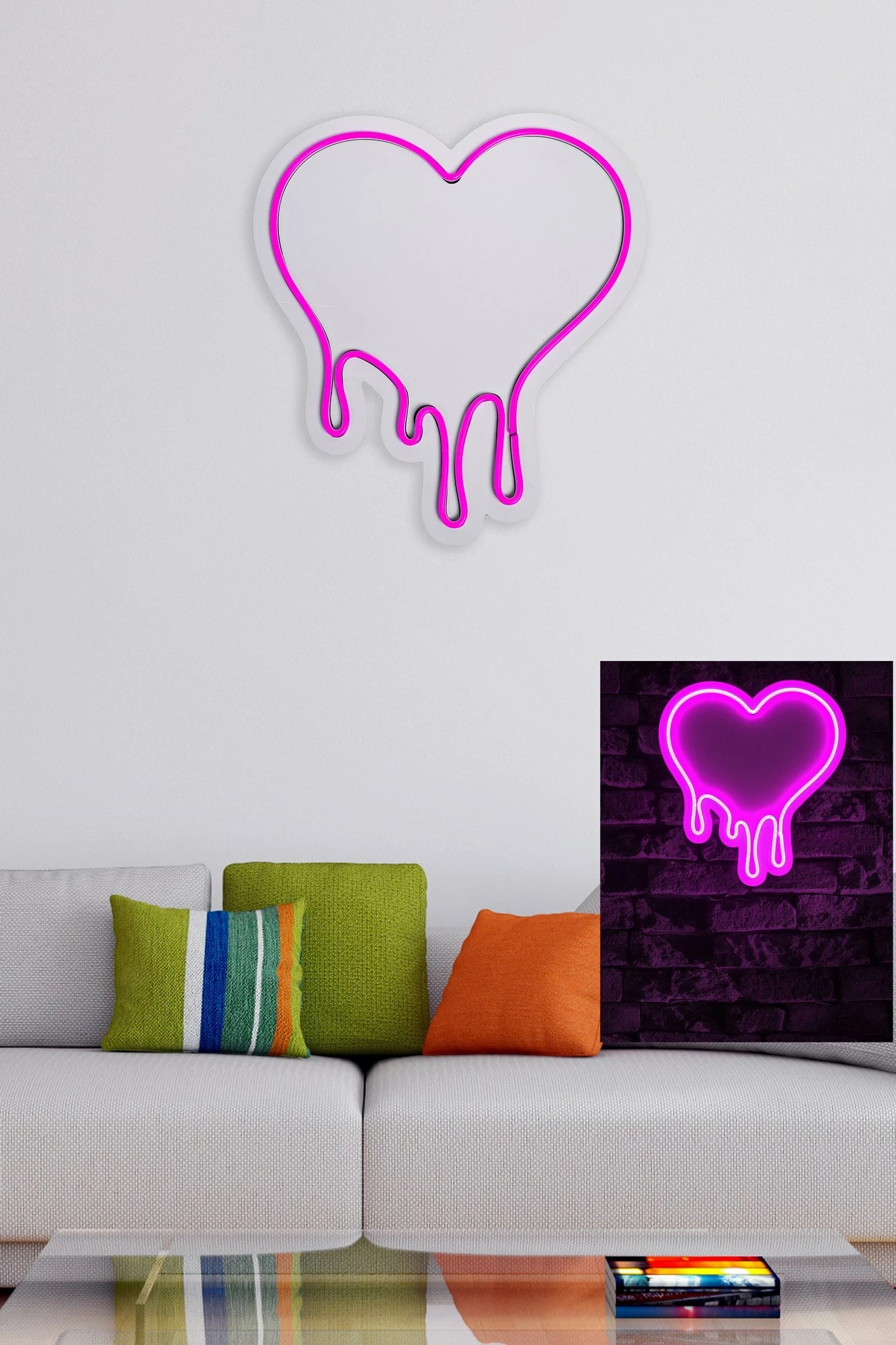 Dritë dekorative LED, plastikë, zemër e shkrirë, ngjyrë rozë, Wallity