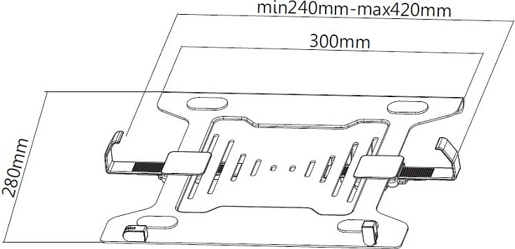 Mbajtës laptopi EQUIP, VESA 75x75/100x100, i rregullueshëm, për 10"-15.6", 4.5 kg, i zi