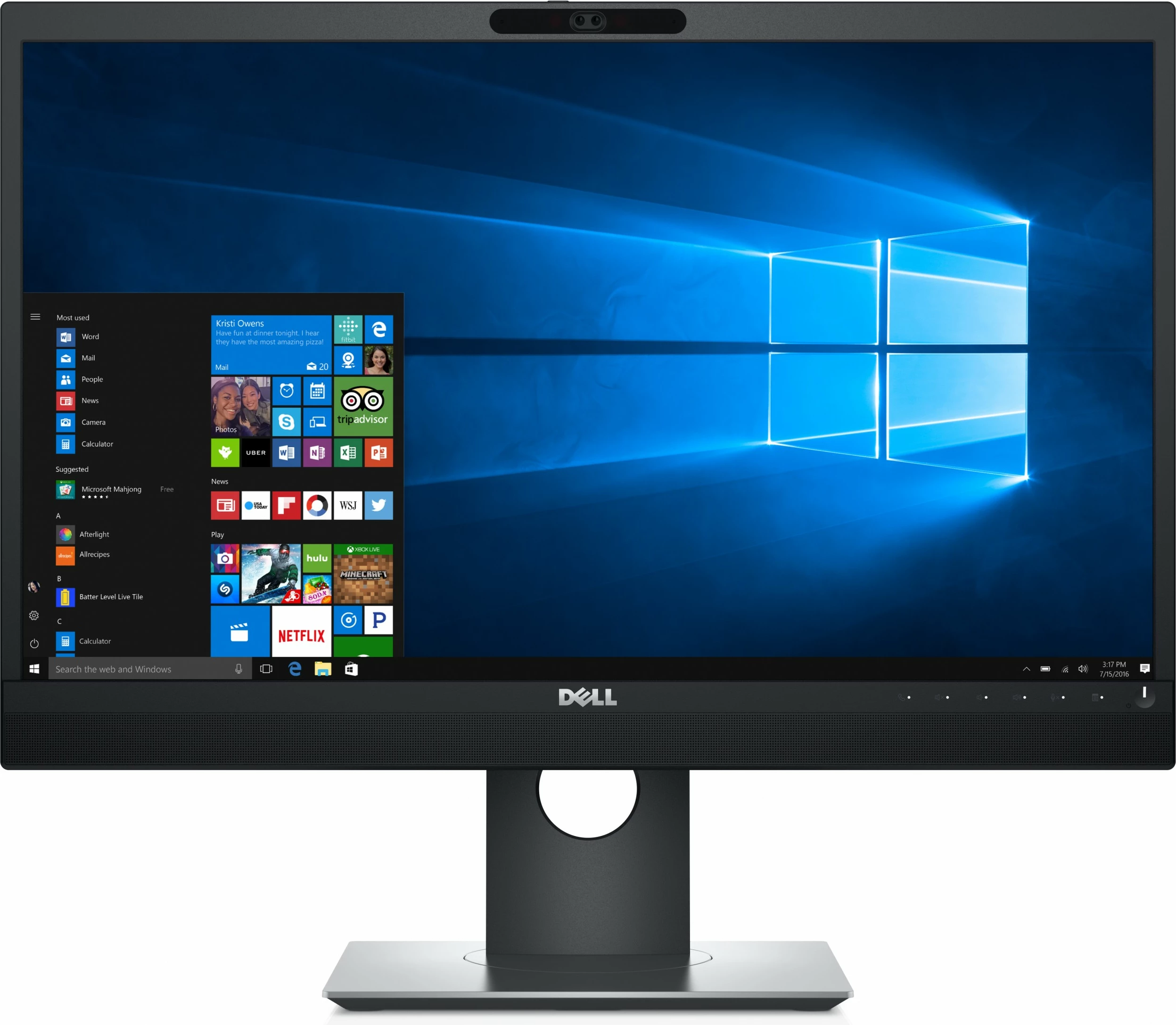 Monitor DELL P2418HZM 24 Full HD, LCD, me kamerë, mikrofon e altoparlantë, zi