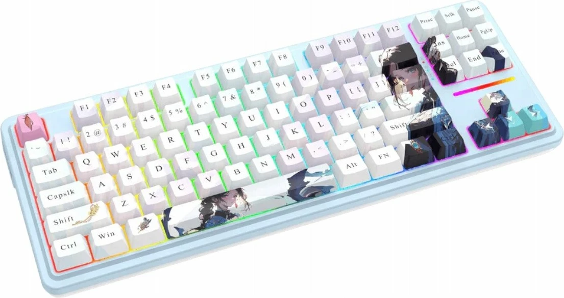 Tastierë mekanike gaming Redragon Antonium Pro K728AK-RGB-PRO 75% tri-mode RGB hot-swap Lion L (yellow) US layout 4000mAh blu-bardhë