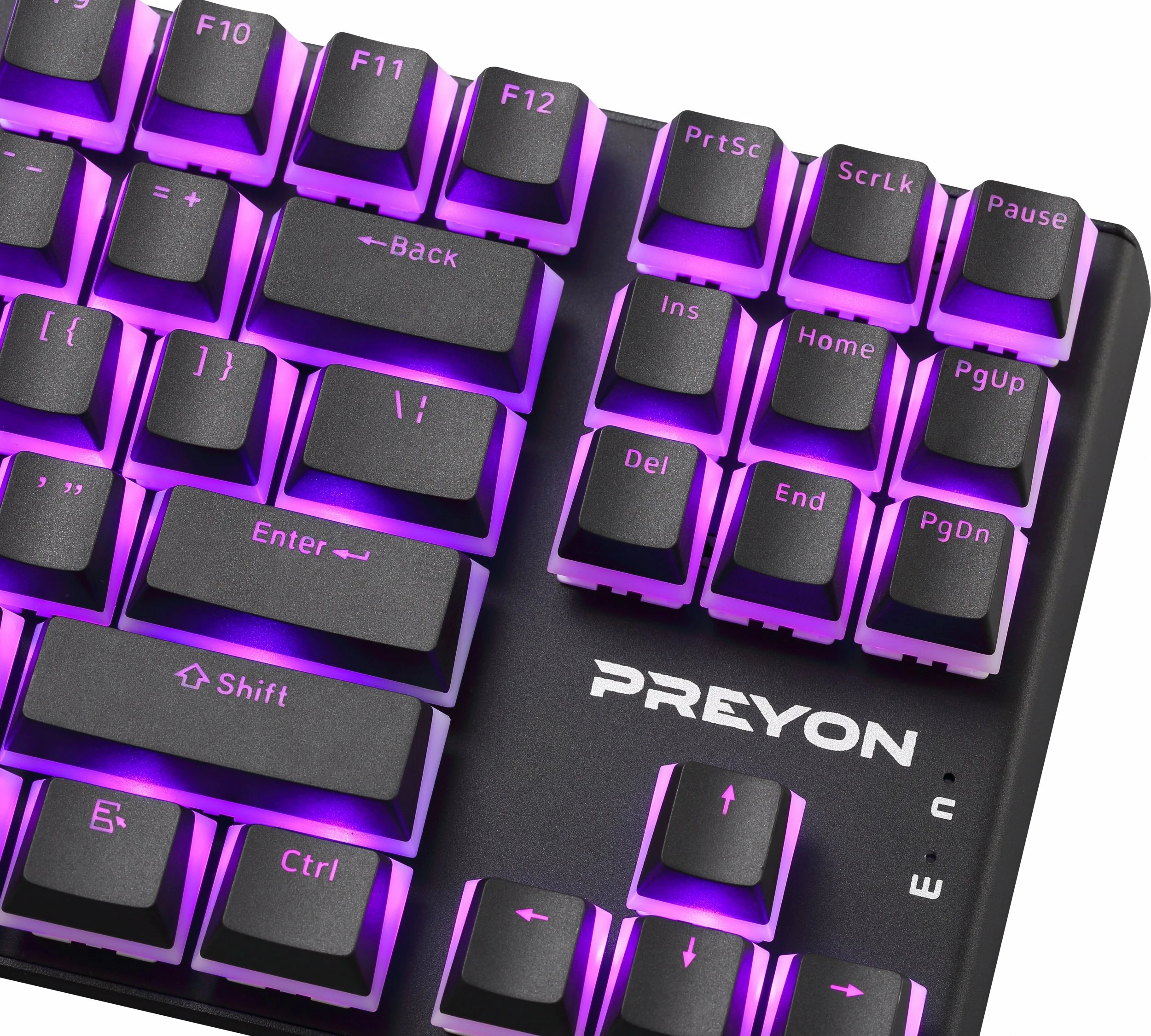 Tastierë mekanike PREYON Brown Blitz Claw PBRBC87B, TKL 80%, Gateron Brown, RGB, USB, US layout, e zezë