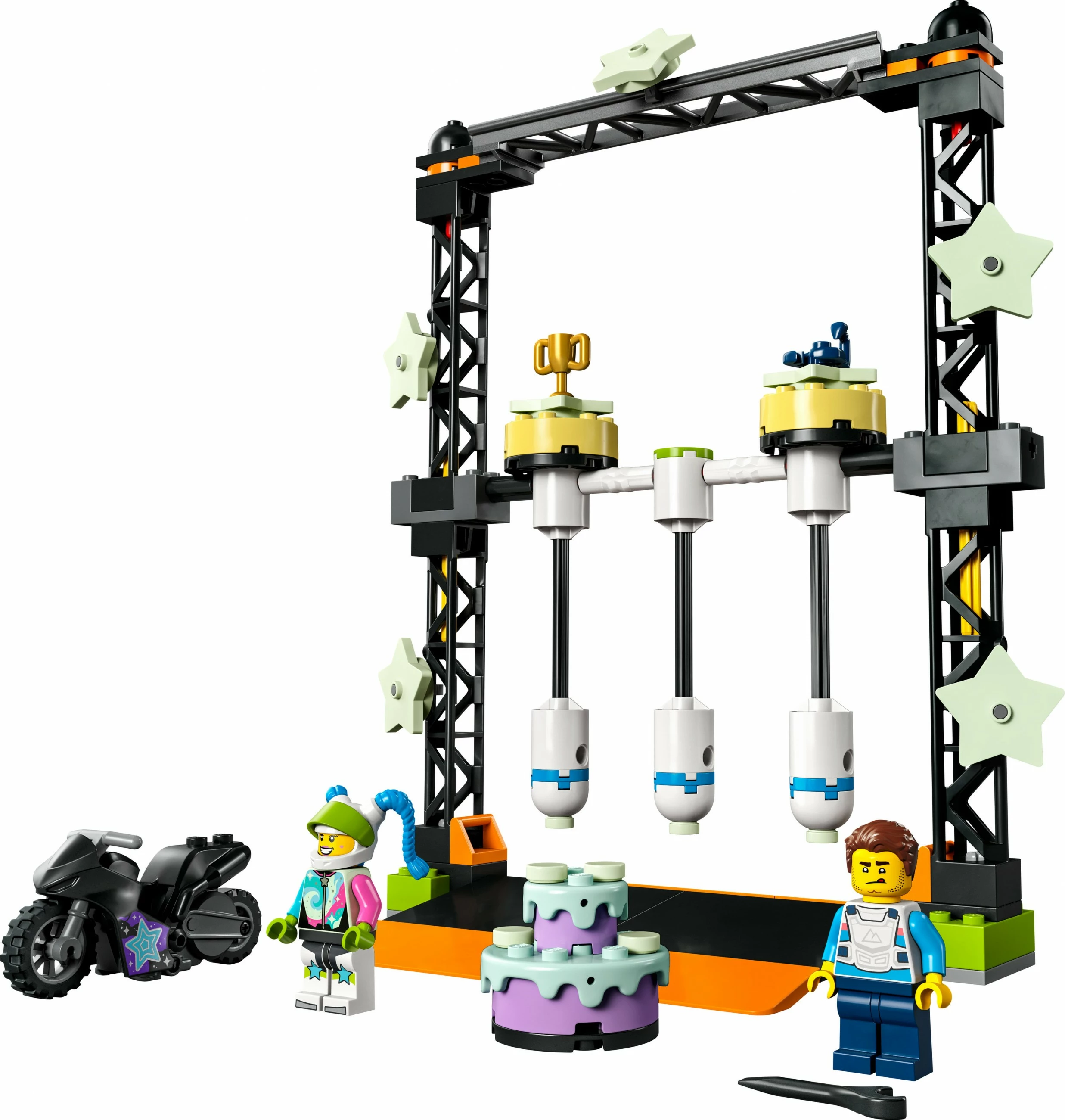 Set ndërtimi LEGO City The Knockdown Stunt Challenge, 117 pjesë, plastikë, shumëngjyrësh