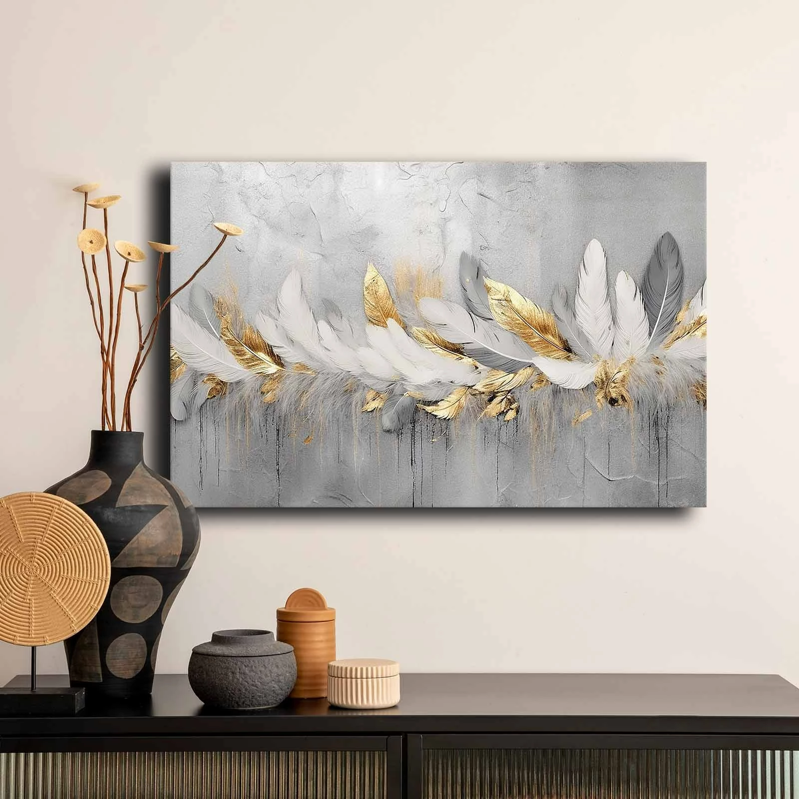 Pikturë dekorative në kanavacë, shumëngjyrëshe, 45x70cm, Wallity 4570GSC-005