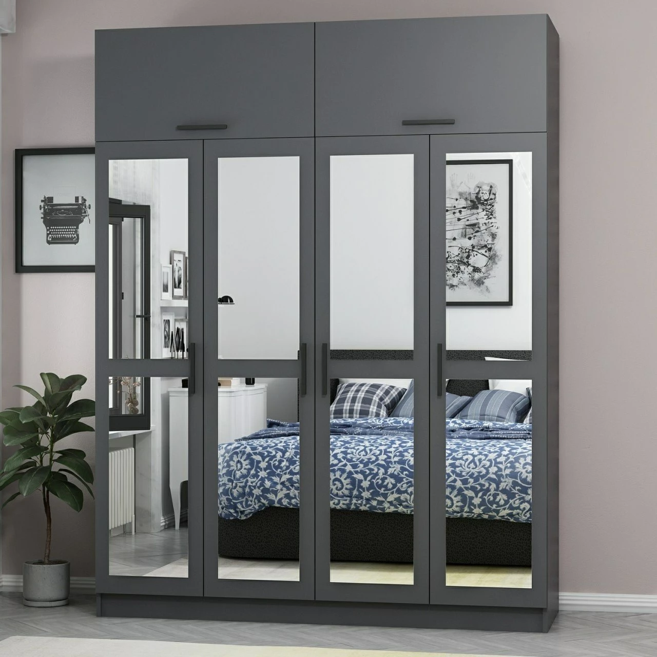 Dollap Skye Decor, ngjyrë antracit, Kale - 5275