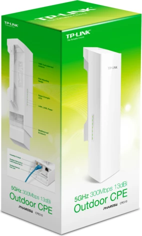 Access Point outdoor TP-LINK CPE510 5GHz 300Mbps antenë drejtimore 13dBi PoE pasiv IPX5, e bardhë