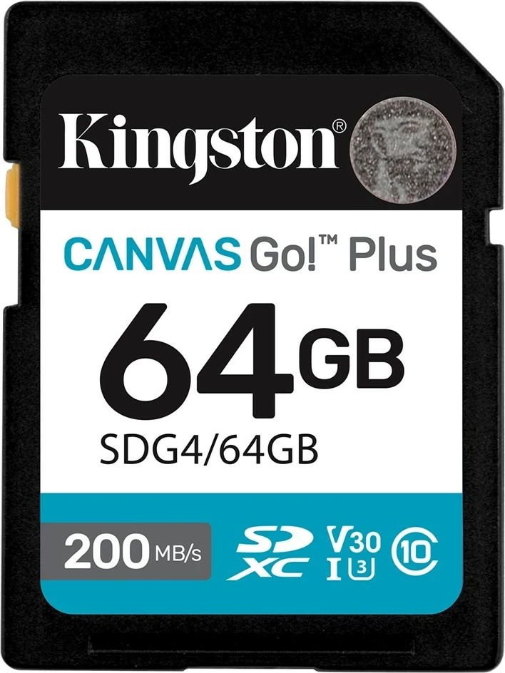 Kartelë memorie Kingston Canvas Go! Plus 64GB SDXC, 200MB/s, e zezë