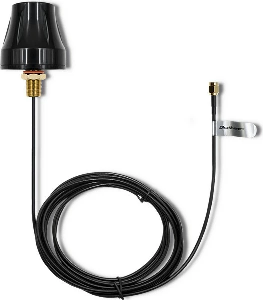 Antenë 4G LTE Qoltec 57037, dyfishe, 5dBi, SMA, e zezë, për jashtë