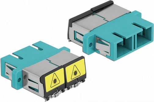 Adapter fibër optike DeLOCK SC Duplex SC/SC, Multi-mode OM3, aqua