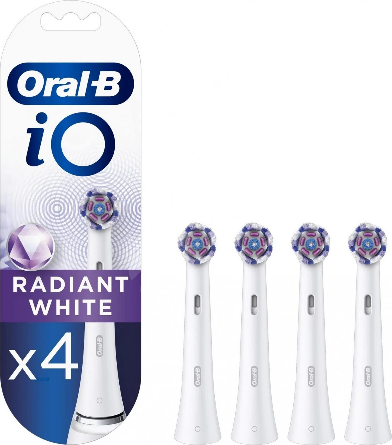 Koka për furça Oral-B iO Radiant EB4, 4 copë, të bardha