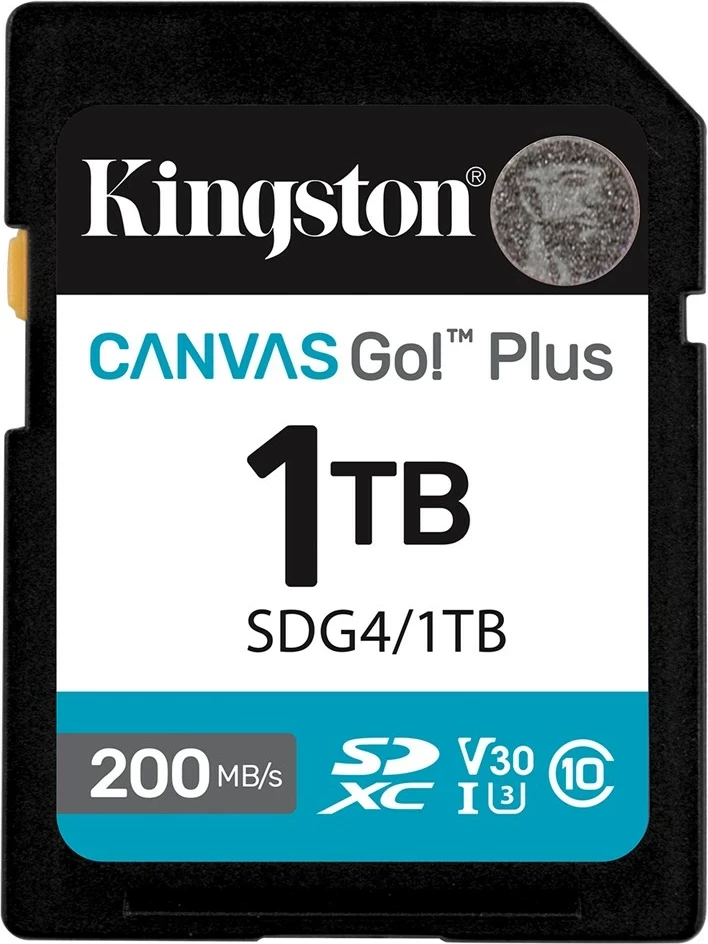 Kartë memorie Kingston Canvas Go! Plus 1TB SDXC, 200MB/s, e zezë