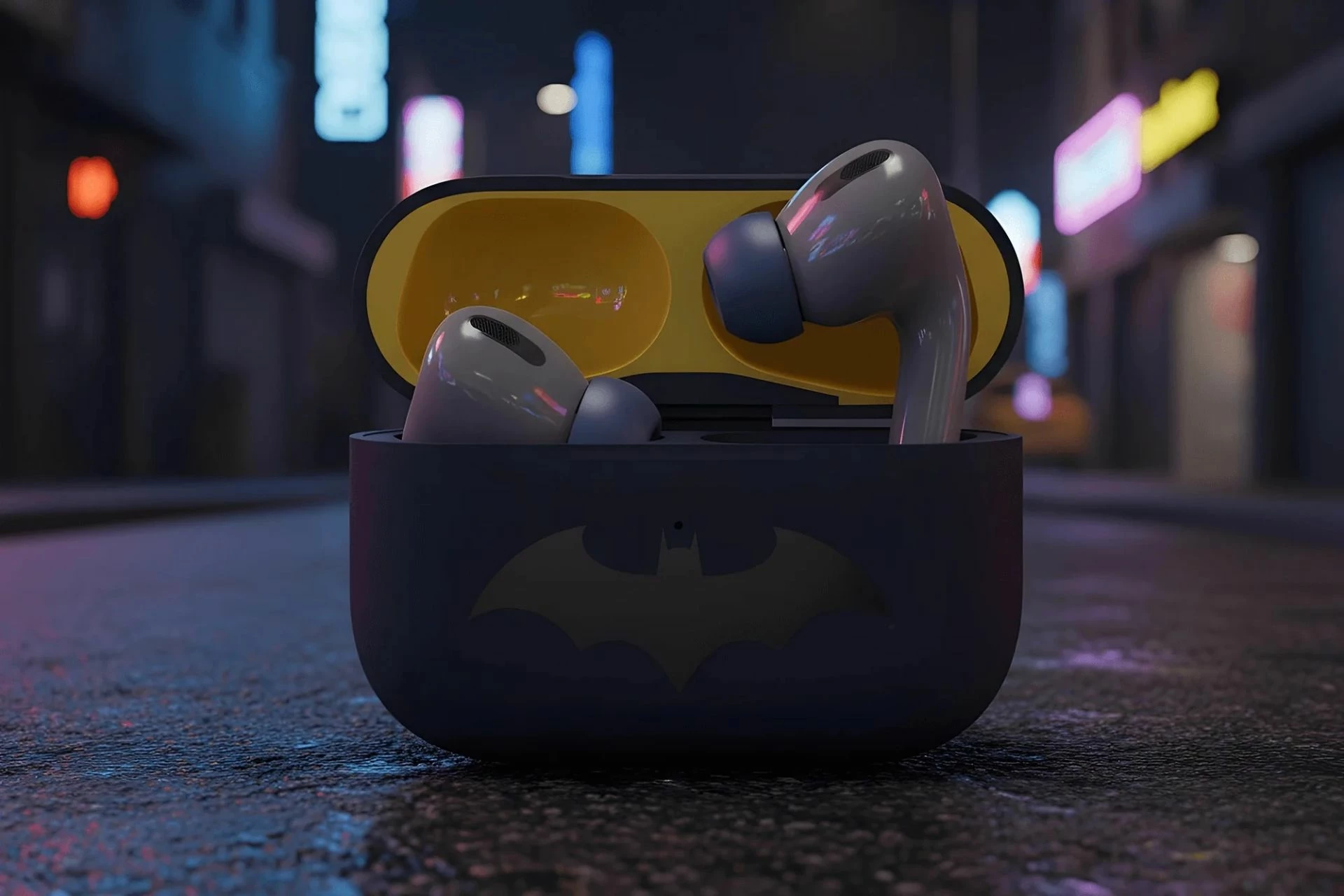 Kufje Moye Batman True Wireless, Bluetooth 5.4, USB-C, blu e errët, me kuti karikimi