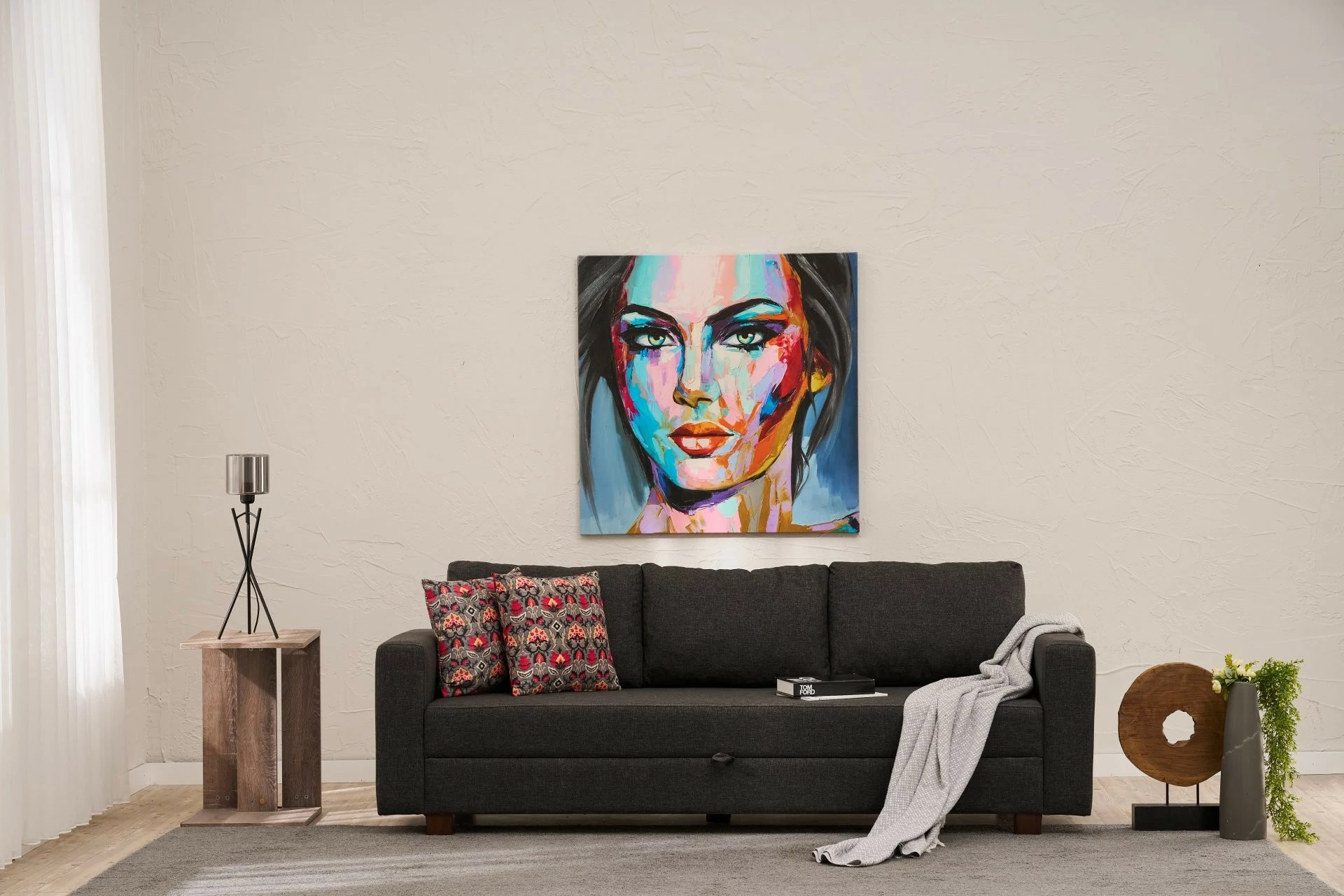 Divan-krevat treshe, Atelier del Sofa, Aly, ngjyrë antracit