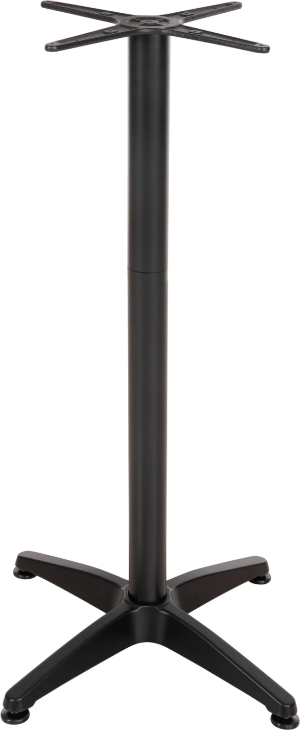 Bazë për tavolinë bar, alumini, ngjyrë e zezë, 4-këmbëshe, 44x44 cm