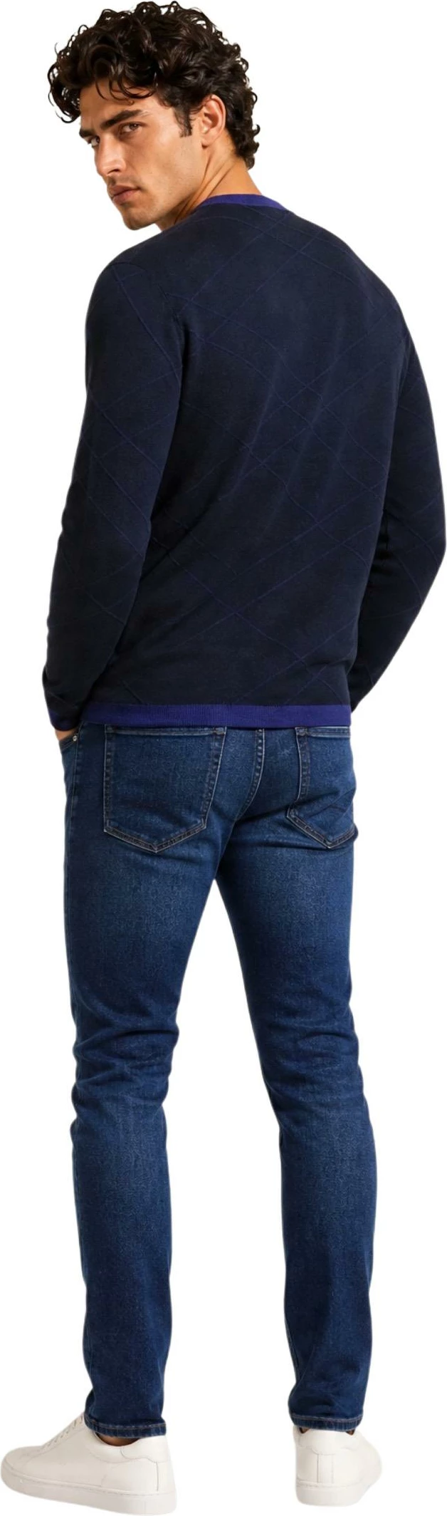 Xhemper për meshkuj Armani Exchange XM003012 AF26379, i kaltër i errët [Madhësia: XL]