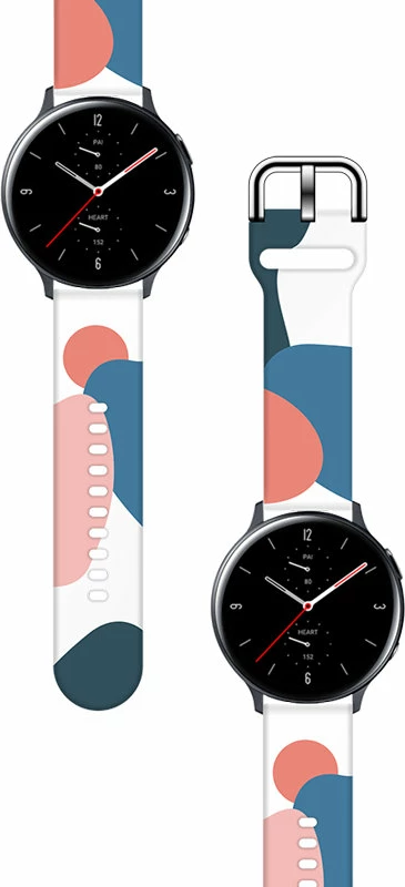 Rrip silikoni për Samsung Galaxy Watch 46mm Hurtel, model Moro, 22mm, Blu/Rozë/Bardhë/Portokalli