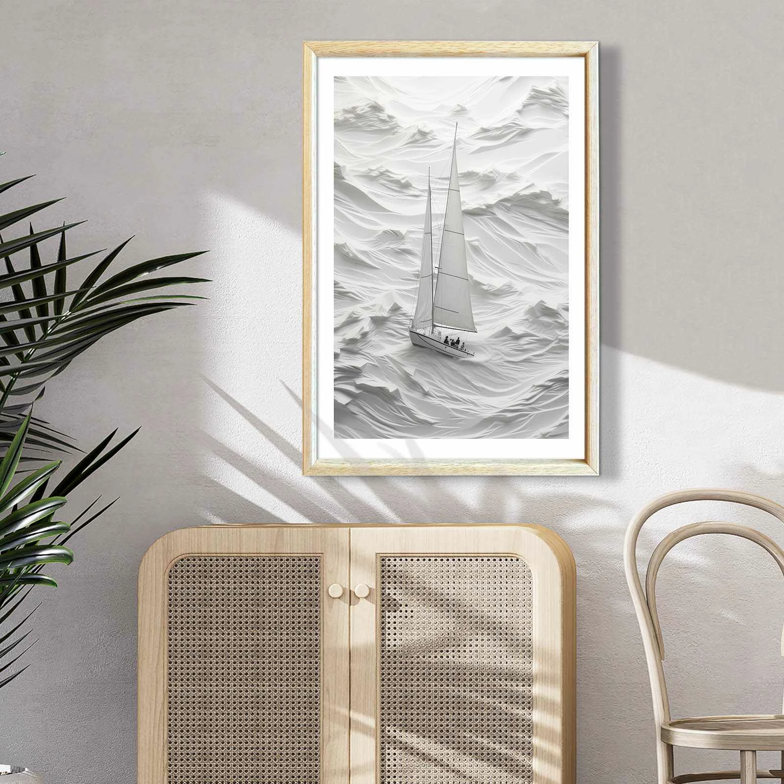 Pikturë dekorative me kornizë, MDF, Wallity, Ahswabisabi-009, 42x62cm