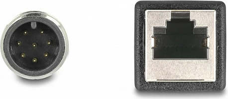 Kabllo adapter DeLOCK M12 A-coded 8-pin mashkull në RJ45 femër, 0.5 m, blu