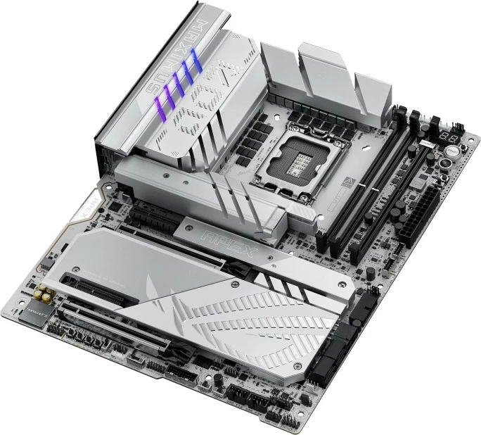 Pllakë amë, Asus ROG Maximus Z890 Apex, LGA1851, Intel Z890, ATX, 2x DDR5, PCIe 5.0 x16, Thunderbolt 4, Wi‑Fi 7, argjendtë gri