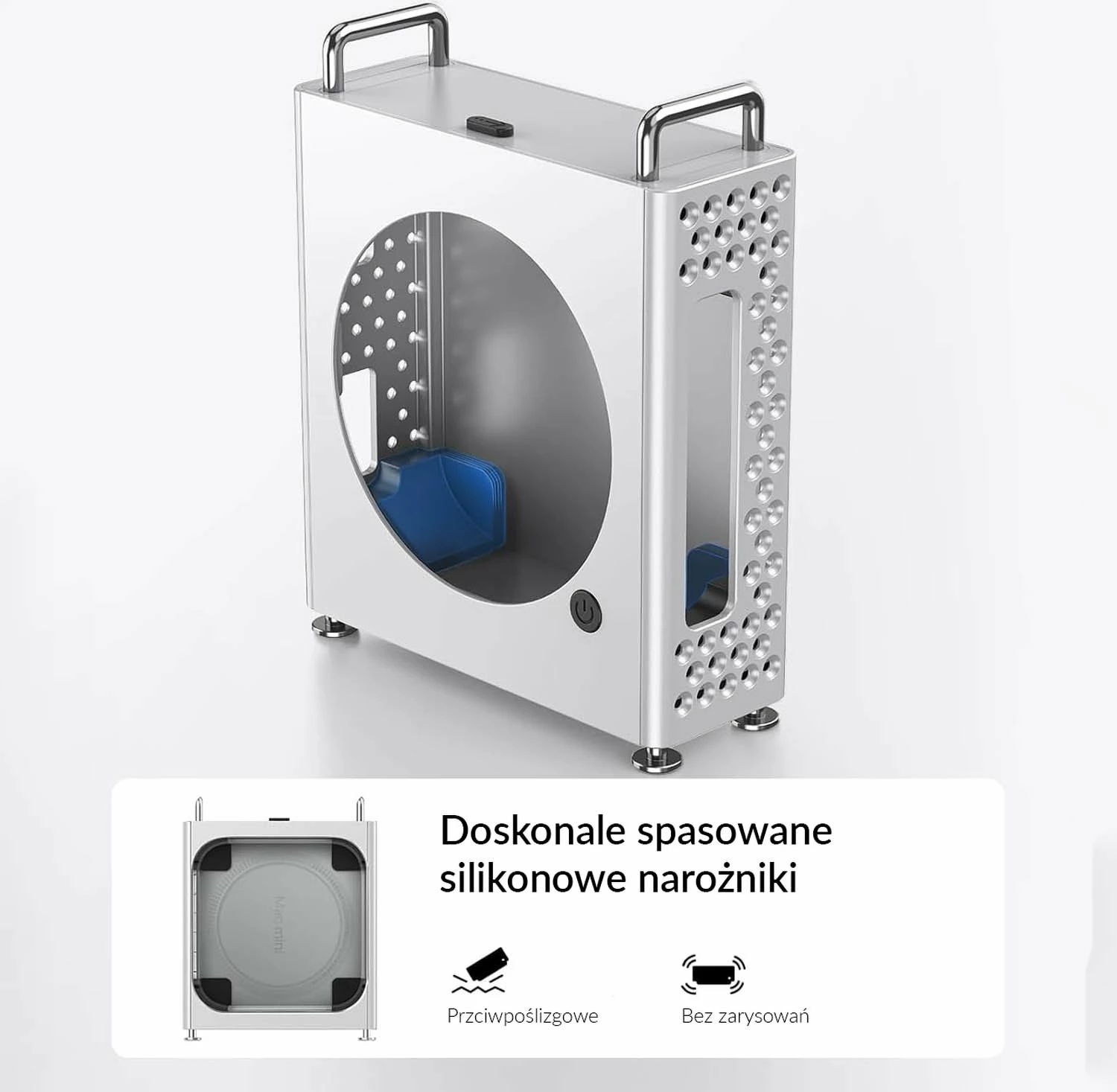 Kasë Orico MS10-SV-EP për Mac Mini M4, alumin, argjendtë