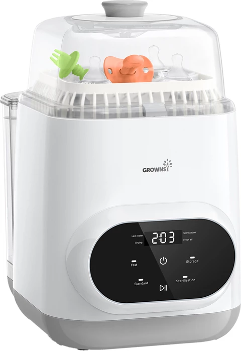 Pastrues/sterilizues shishesh për bebe Grownsy B01-3 2.6L, tharje me ajër të nxehtë, i bardhë