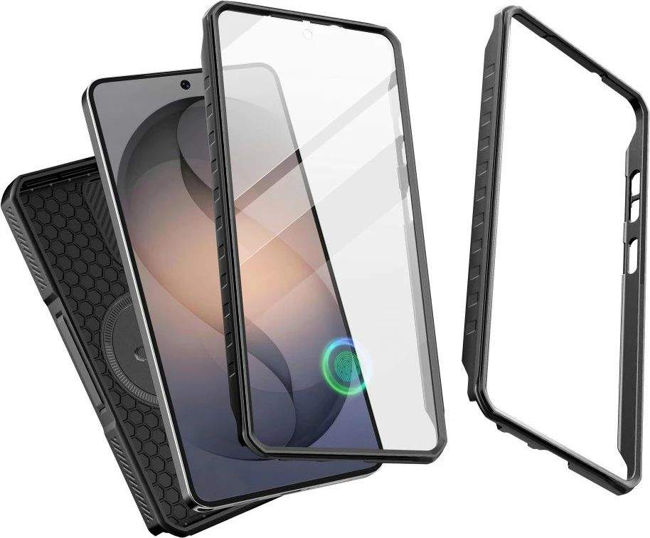 Mbështjellës Tech-Protect Kevlar MagSafe 2-Set për Samsung Galaxy S26 Ultra, MagSafe, kickstand, PC+TPU, set me 2 korniza, i zi