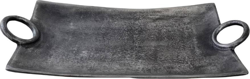 Tabaka dekorative TRISUL, alumin, ngjyrë argjendi antike, 50x25x7cm