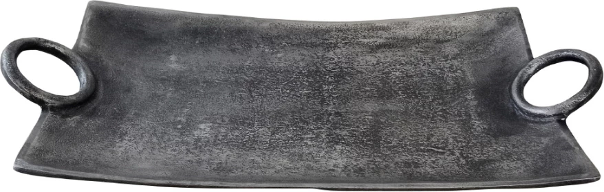 Tabaka dekorative TRISUL, alumin, ngjyrë argjendi antike, 50x25x7cm