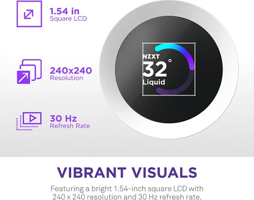 Ftohës lëngshëm AIO për CPU NZXT Kraken Plus V2 360 RGB Display RL-KR360-W2, 360mm, i bardhë