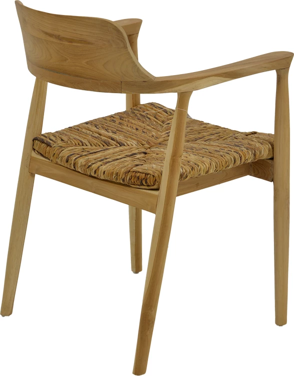 Karrige me krahë Denverone dru teak natyral-litar banane 57x54x79cm