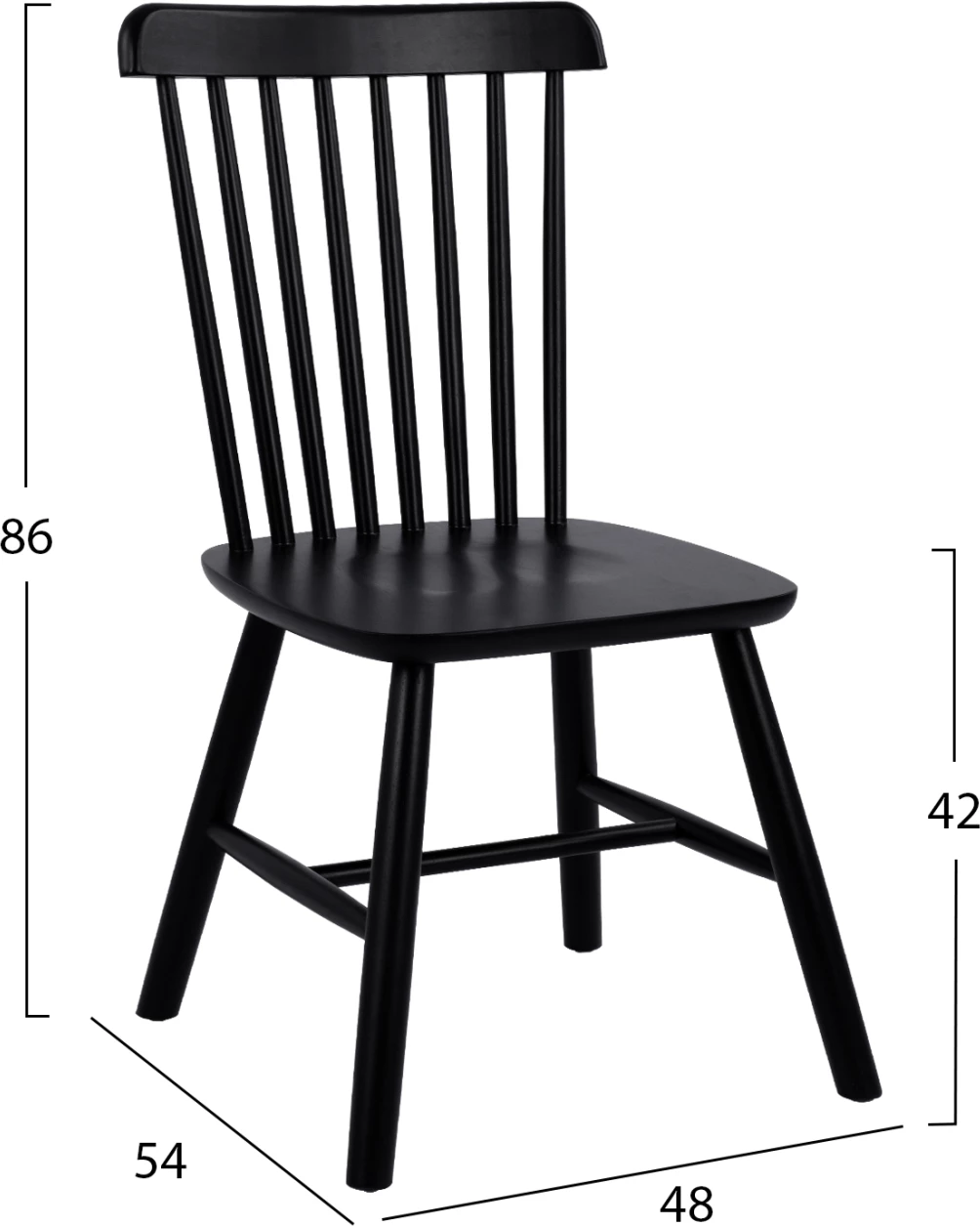 Karrige druri e montuar Lucien, ngjyrë e zezë matte, FH8645.02, 48x54x86 cm