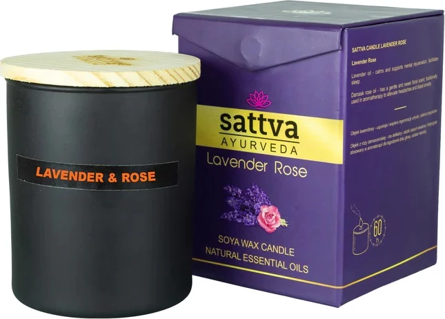 Qiri soje Sattva Lavandë dhe Trëndafil Indian 200g