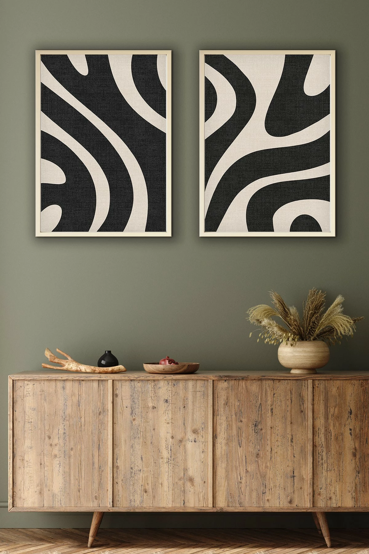 Pikturë dekorative me kornizë, MDF, 2 copë, Wallity, Huhu203, 50x70cm