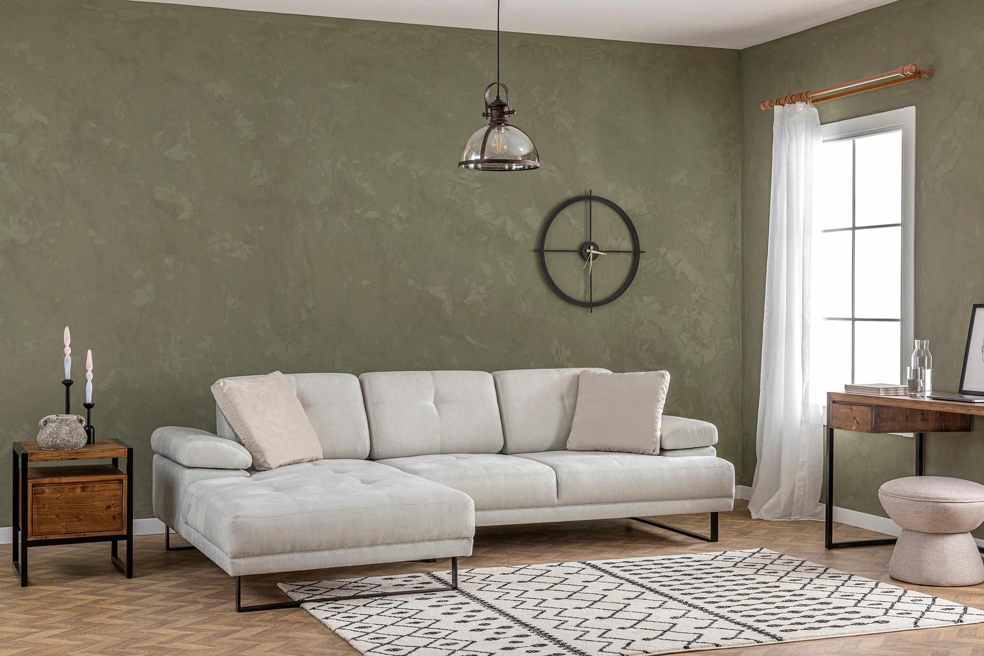 Këndore Atelier del Sofa, Mustang Small, e majtë, bezhë