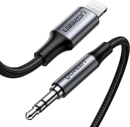 Kabllo adapter Ugreen Lightning në 3.5mm AUX, 1m, argjendtë