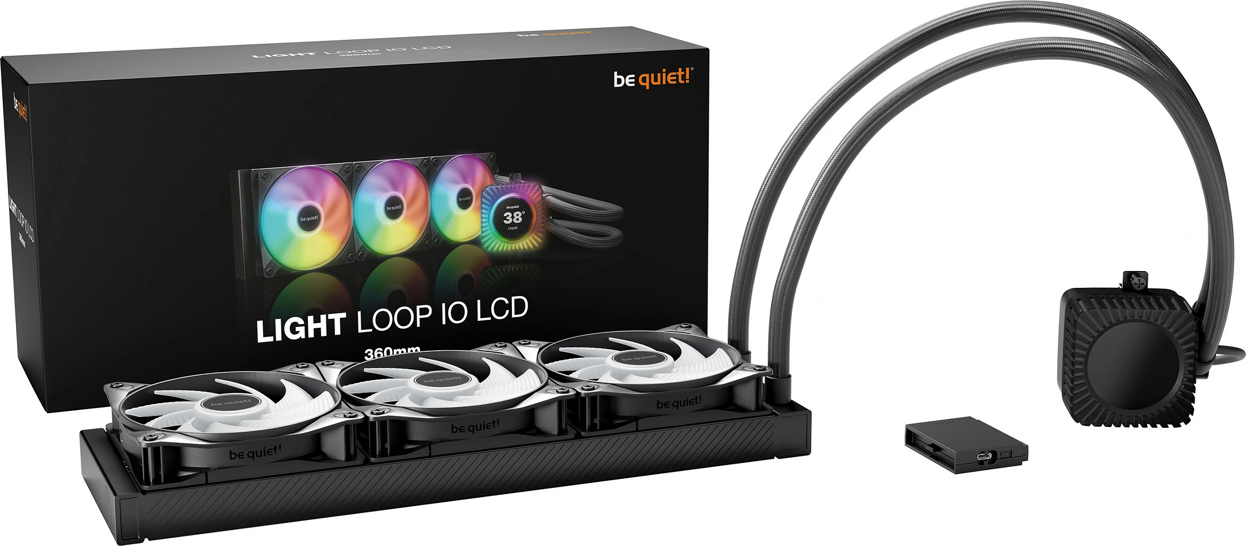 Ftohës uji AIO për CPU be quiet! Light Loop IO LCD 360mm, RGB, i zi