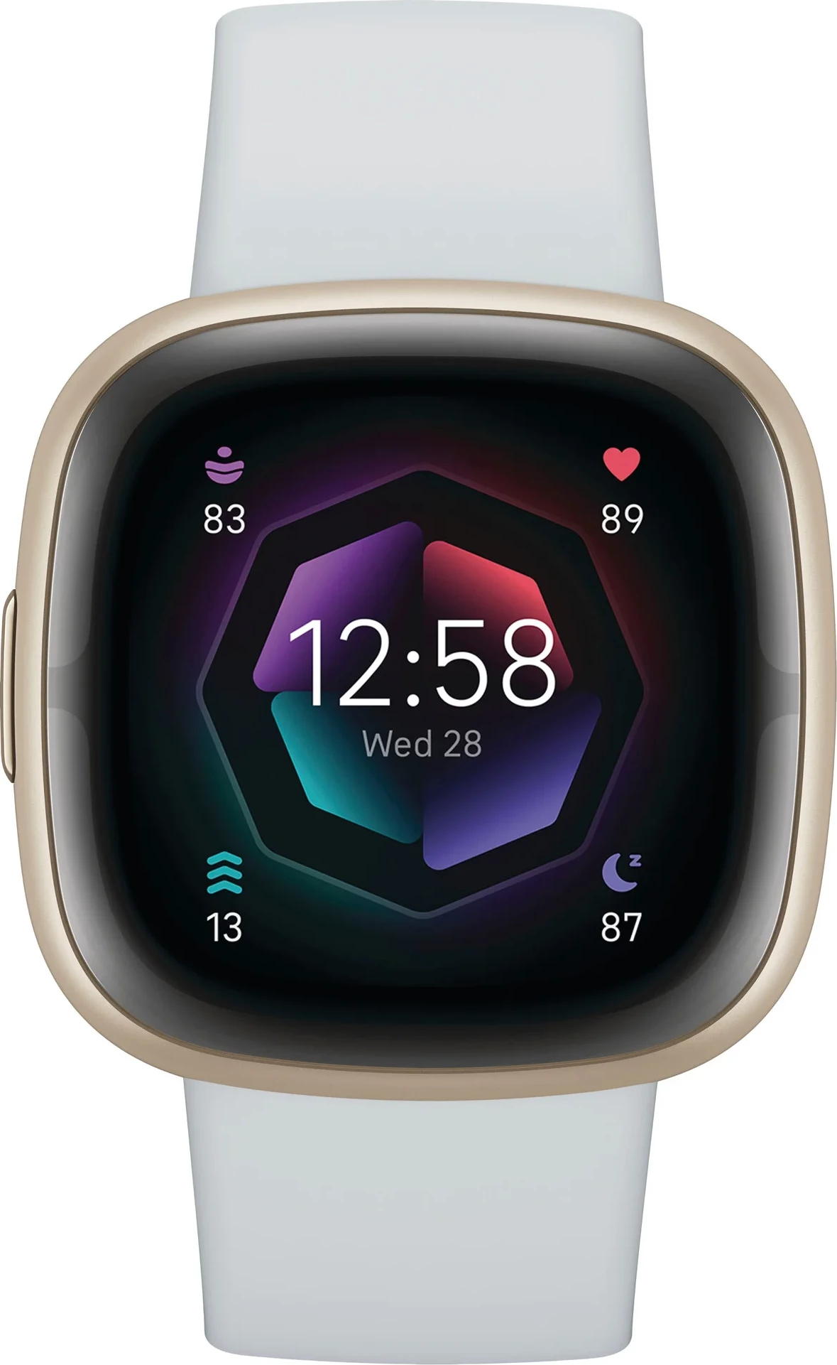 Smartwatch Fitbit Sense 2 FB521GLBM, GPS, monitorim shëndeti 24/7, bateri 6+ ditë, Blue Mist/Soft Gold