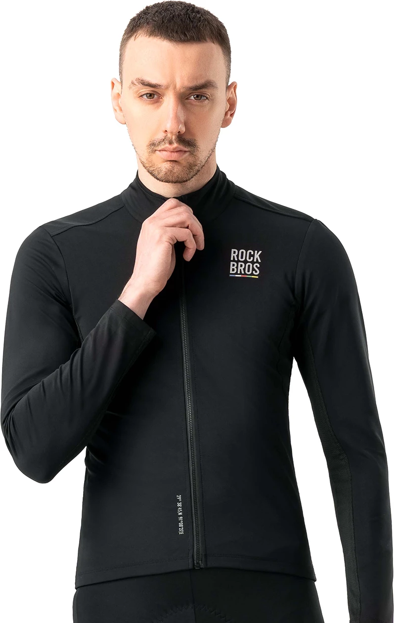 Jerse çiklizmi Rockbros TLWT001 ROAD TO SKY, kundër erës, e izolume, me zinxhir YKK, me 3 xhepa, madhësia M, e zezë