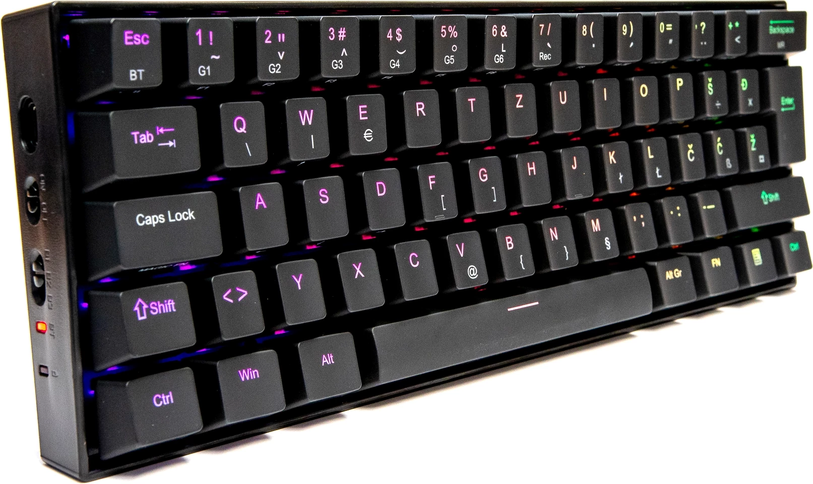 Tastierë mekanike Redragon Draconic K530, 60% 61 taste, RGB, Bluetooth 5.0, Brown switches, SLO/CRO layout, e zezë