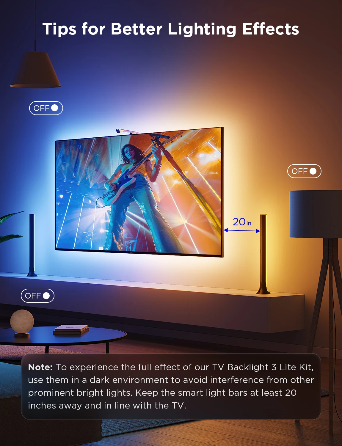 Set ndriçimi LED për TV Govee Envisual TV Backlight 3 Lite Kit 55-65\", RGB, me kamerë + 2 shufra drite