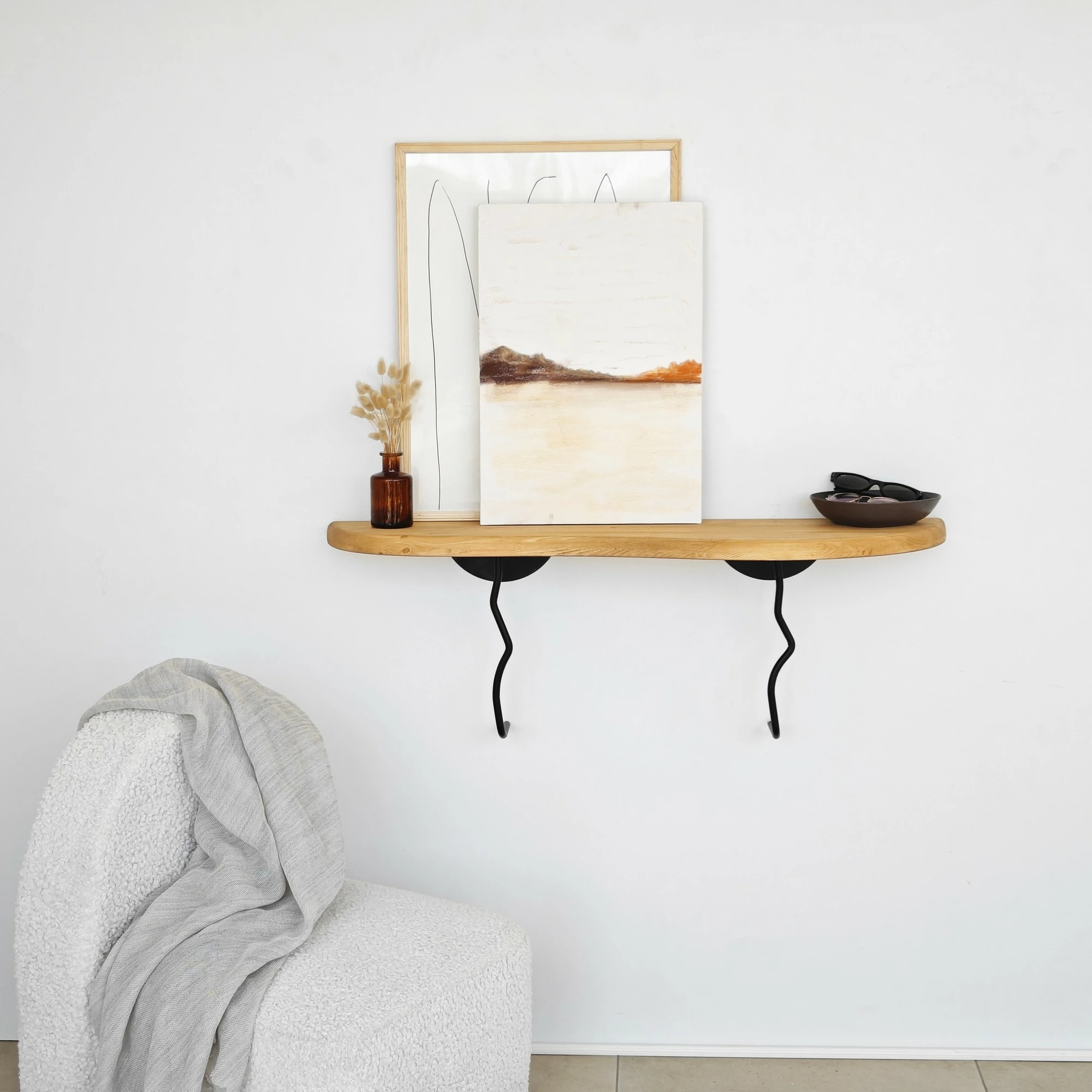 Raft muri Skye Decor, ngjyrë e zezë dhe lis