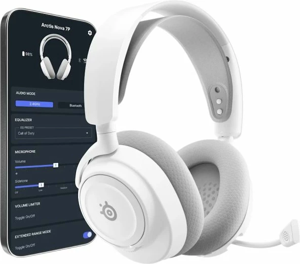 Kufje gaming Steelseries Arctis Nova 7P Gen 2, të bardha