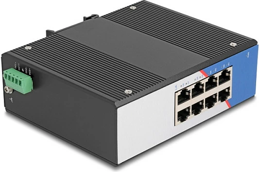 Switch DeLOCK 80163, 8x Gigabit RJ-45, DIN rail, 9-48V DC, i zi
